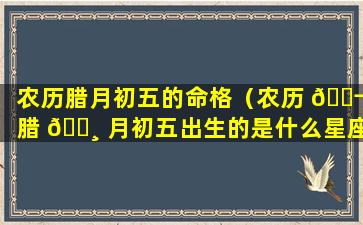 农历腊月初五的命格（农历 🐬 腊 🕸 月初五出生的是什么星座）